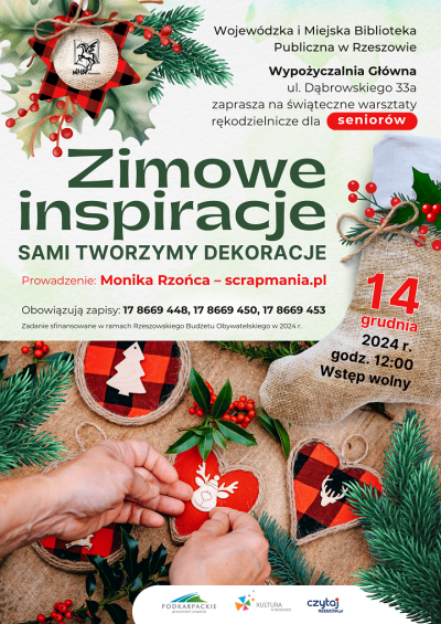 Grafika promująca warsztaty Zimowe inspiracje